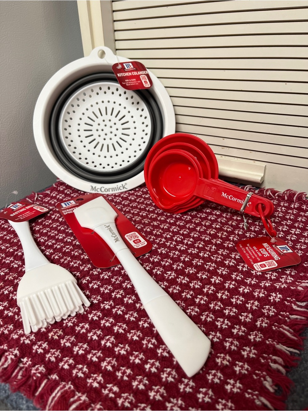McCormick Red & White Kitchen Prep and Measuring Set NWT
